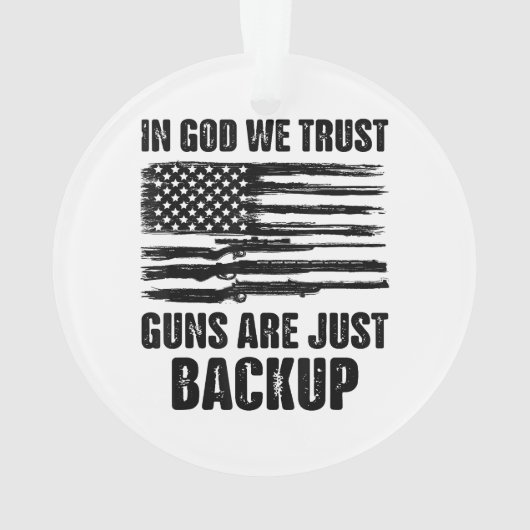 In godsnaam, we vertrouwen erop dat Pistolen Ameri Ornament (achterkant)