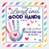 In goede handen Referral Hand Zeep Sanitiser Healt Vierkante Sticker (Voorkant)