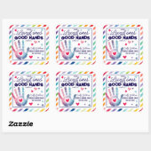 In goede handen Referral Hand Zeep Sanitiser Healt Vierkante Sticker (Vel)