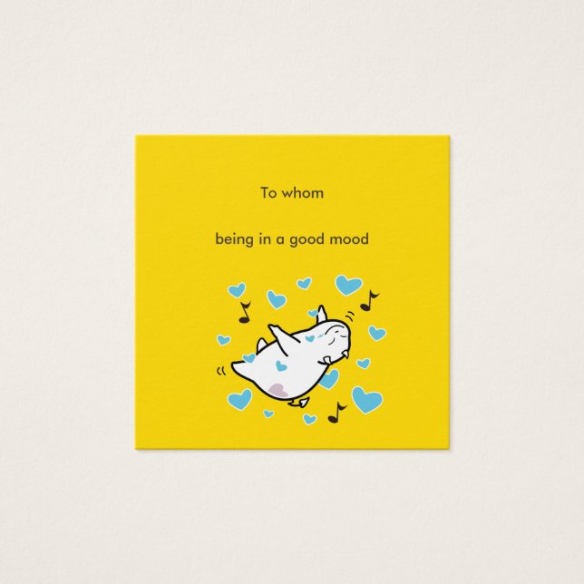 In goede stemming Devil bericht Vierkante Visitekaartjes (Voorkant)