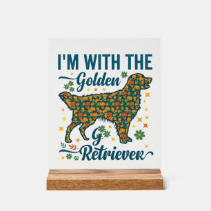 In Gouden Retriever Hond Halloween Pompoenen Blade Acryl Bord