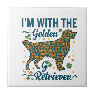 In Gouden Retriever Hond Halloween Pompoenen Blade Tegeltje