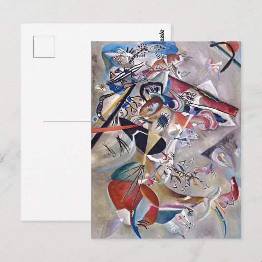In Gray Kandinsky Modern Abstract Kunstwerk Briefkaart (Voorkant / Achterkant)