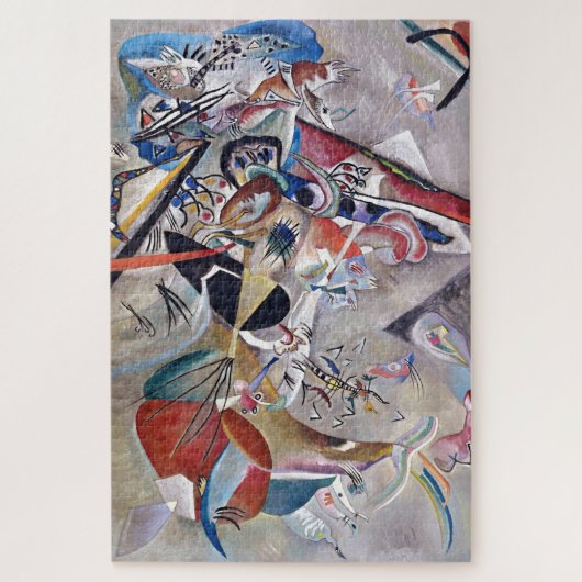 In Gray Kandinsky Modern Abstract Kunstwerk Legpuzzel (Verticaal)