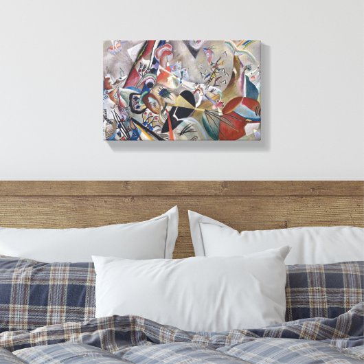 In grijs canvas afdruk (Insitu (Slaapkamer))