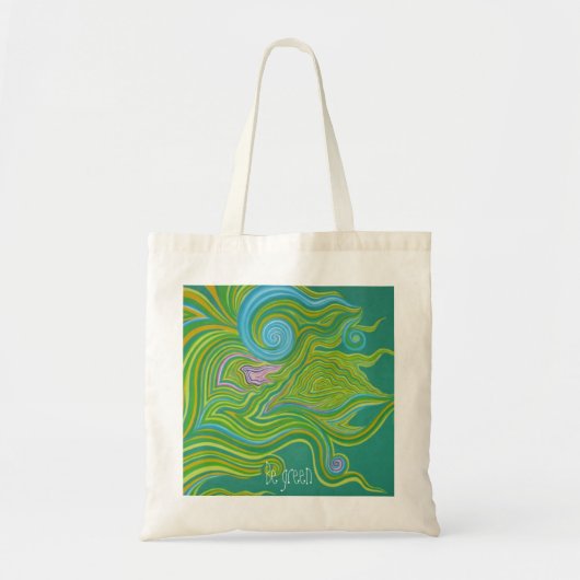 In groen tote bag (Voorkant)