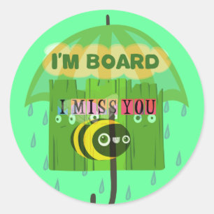 In grote lijnen mis ik je: Inspirerend tekst Ronde Sticker