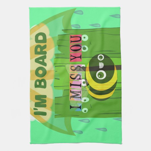 In grote lijnen mis ik je: Inspirerend tekst Theedoek (Verticaal)