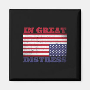 In grote nood ondersteboven American Flag United Magneet