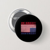 In grote nood ondersteboven American Flag United Ronde Button 5,7 Cm (Voorkant /achterkant)