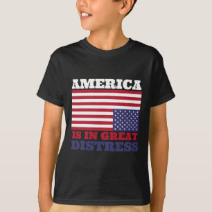 In grote nood ondersteboven American Flag United T-shirt