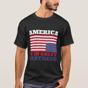 In grote nood ondersteboven American Flag United T-shirt