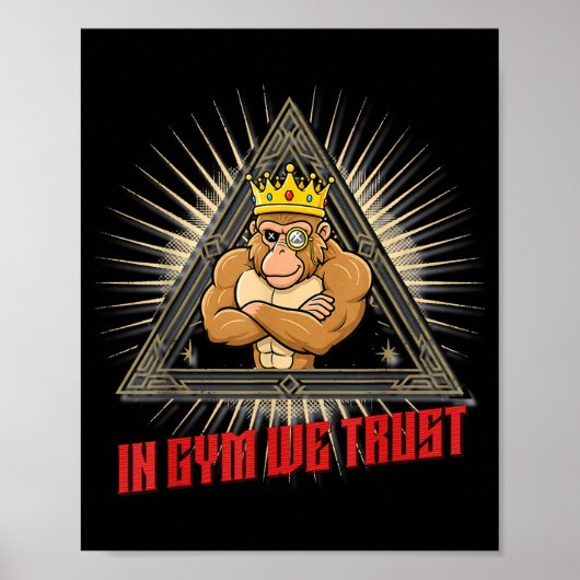 In Gym We Trust Funny Gym Tee Beak Bros Fitness De Poster (Voorkant)