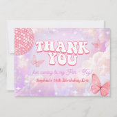 In haar 18e verjaardagsfeestje bedankkaart (Voorkant)