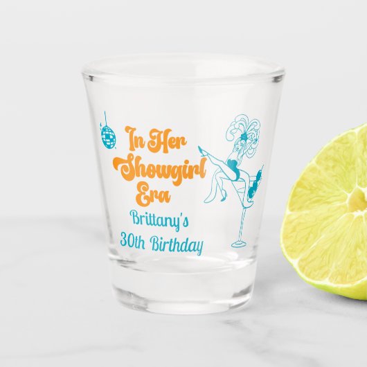 In haar Showgirl Era Schattige Fun 30th Birthday P Shot Glas (Voorkant)