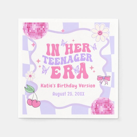 In haar tiener tijdperk verjaardagsfeestje servet (Voorkant)