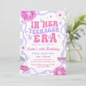 In haar tiener tijdperk versie verjaardagsfeestje kaart (Staand voorkant)