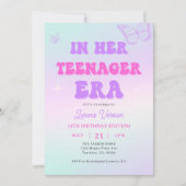 In haar tiener tijdperk versie verjaardagsfeestje kaart (Voorkant)