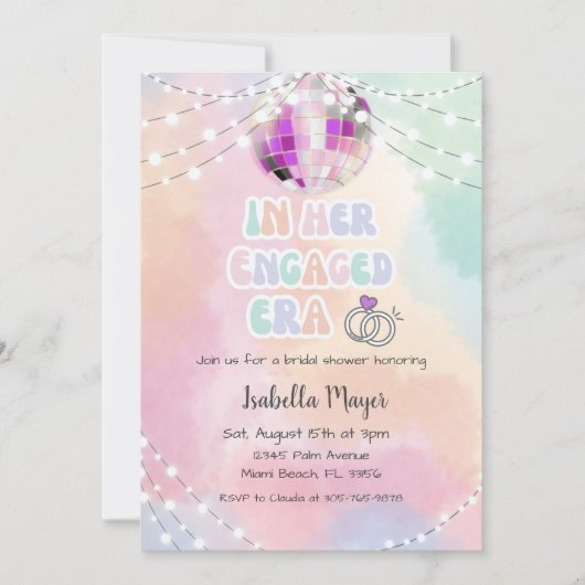 In haar tijd muziek retro pastel Vrijgezellenfeest Kaart (Voorkant)