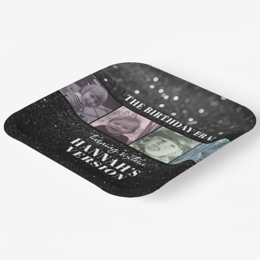 In haar verjaardag tijdperk foto tijdperken verjaa papieren bordje (Gebogen)