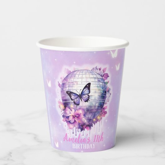 In haar verjaardag tijdperk verjaardagsfeestje pap papieren bekers (Achterkant)