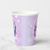 In haar verjaardag tijdperk verjaardagsfeestje pap papieren bekers (Rechts)