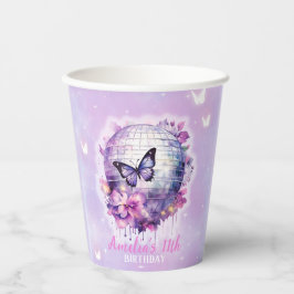 In haar verjaardag tijdperk verjaardagsfeestje pap papieren bekers