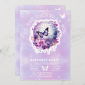 In haar verjaardag tijdperk verjaardagsuitnodiging kaart (Voorkant / Achterkant)