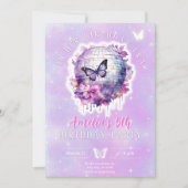 In haar verjaardag tijdperk verjaardagsuitnodiging kaart (Voorkant)