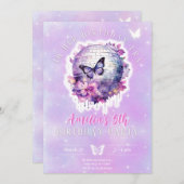 In haar verjaardag tijdperk verjaardagsuitnodiging kaart (Voorkant / Achterkant)