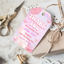 In haar verjaardagsfeestje cadeaulabel