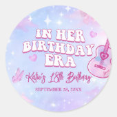 In haar verjaardagsfeestje ronde sticker (Voorkant)