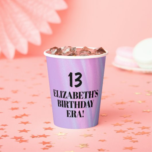 In haar verjaardagstijd 13de verjaardagsfeest papieren bekers (Insitu)
