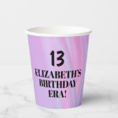 In haar verjaardagstijd 13de verjaardagsfeest papieren bekers (Voorkant)