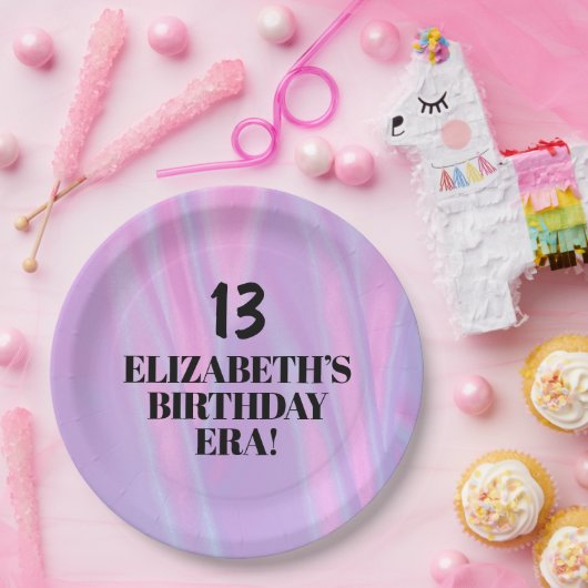 In haar verjaardagstijd elk tijdperk verjaardagsfe papieren bordje (Feest)