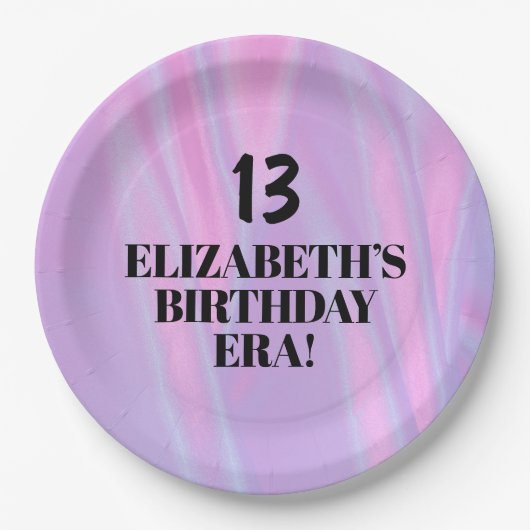 In haar verjaardagstijd elk tijdperk verjaardagsfe papieren bordje (Voorkant)