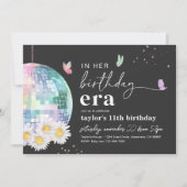 In haar verjaardagstijd uitnodiging (Voorkant)