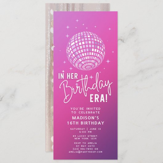 In haar verjaardagstijdperk, Era Party, Eras Party Kaart (Voorkant / Achterkant)