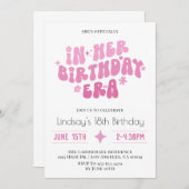 In haar verjaardagstijdperk Groovy Retro Boho Kaart (Voorkant / Achterkant)