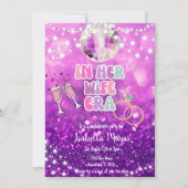 In haar vrouw tijdperk retro Paarse vrijgezellenfe Kaart (Voorkant)