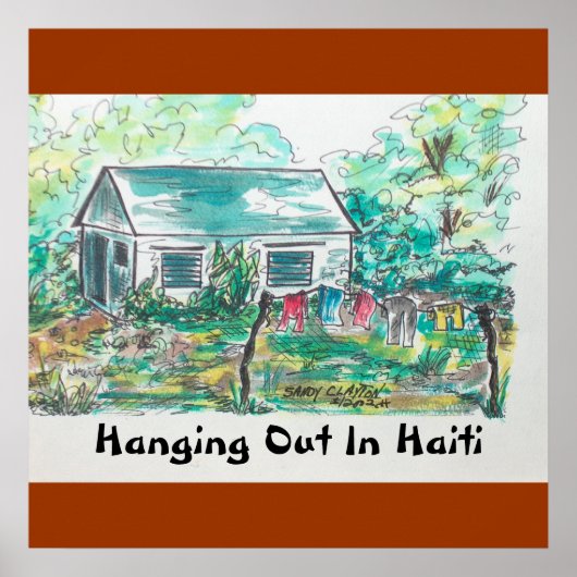 "In Haïti hangen" (poster). Poster (Voorkant)