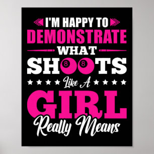 In Happy Demonstreren Speel als een Meisje Pool sp Poster