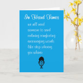 In Hard Times grappig gedicht van aanmoediging voo Kaart (Gele Bloem)