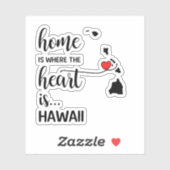 In Hawaï is het hart daar Sticker (Vel)