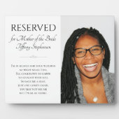 In Heaven Moeder van Bride Photo Memorial Wedding Fotoplaat (Voorkant)