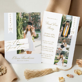 In Her Grad Era Elegant Photo Graduation Party Kaart