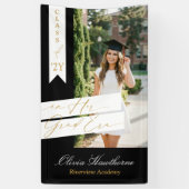 In Her Grad Era Elegant Photo Graduation Party Spandoek (Verticaal)