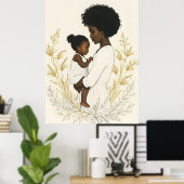 In Her Silence, He Finds Safety Poster (Thuiskantoor)