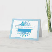 In Herdenking Verjaardagsviering, Blauw, Blauwgroe Kaart (Voorkant)