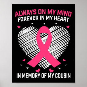 In herinnering van neef Borstkanker Awareness Mont Poster